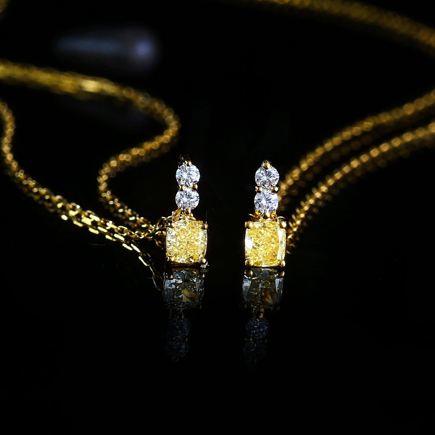 Yellow Diamond Pillow-Shaped Pendant - Fine Jewelry Collection - Yellow Diamond Pendant