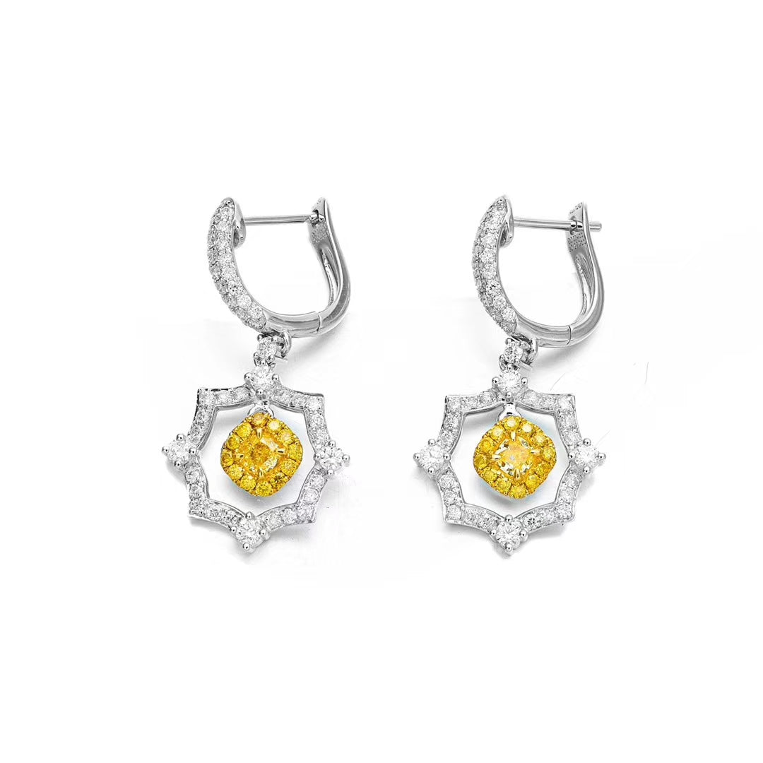 Yellow Diamond Sun Earrings - A Sparkling Jewelry Gem Jeweler.Jewelry