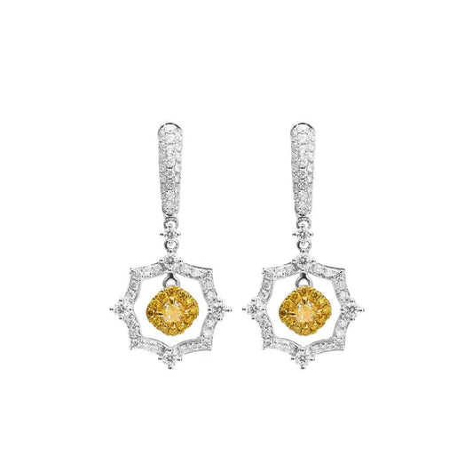 Yellow Diamond Sun Earrings - A Sparkling Jewelry Gem Jeweler.Jewelry