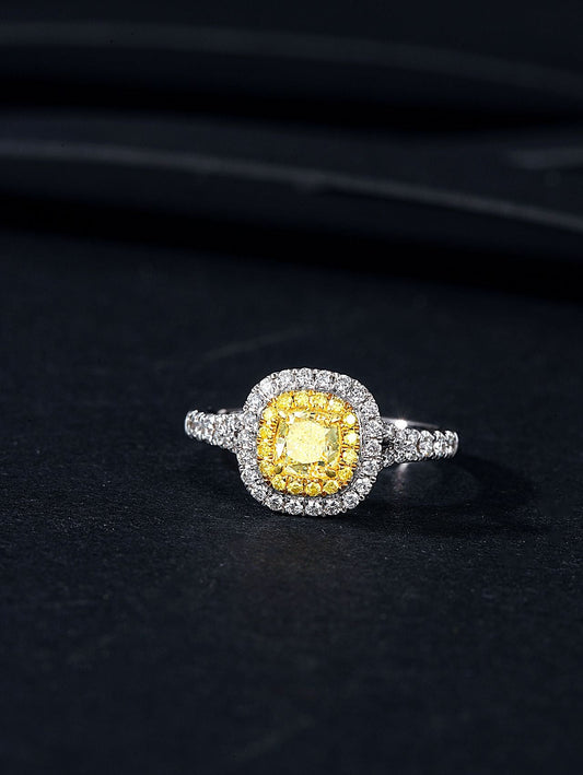 Yellow Diamond Y-Arm Ring - Fine Jewelry Piece - Yellow Diamond Ring