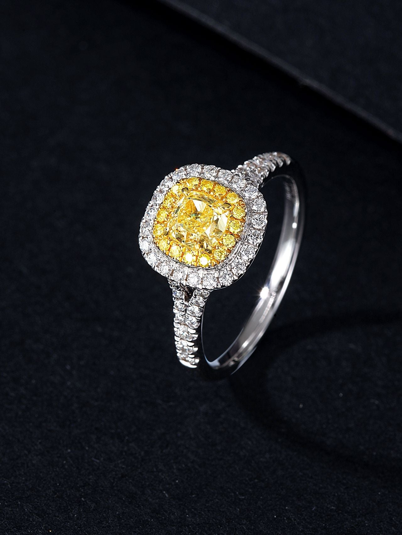 Yellow Diamond Y-Arm Ring - Fine Jewelry Piece - Yellow Diamond Ring